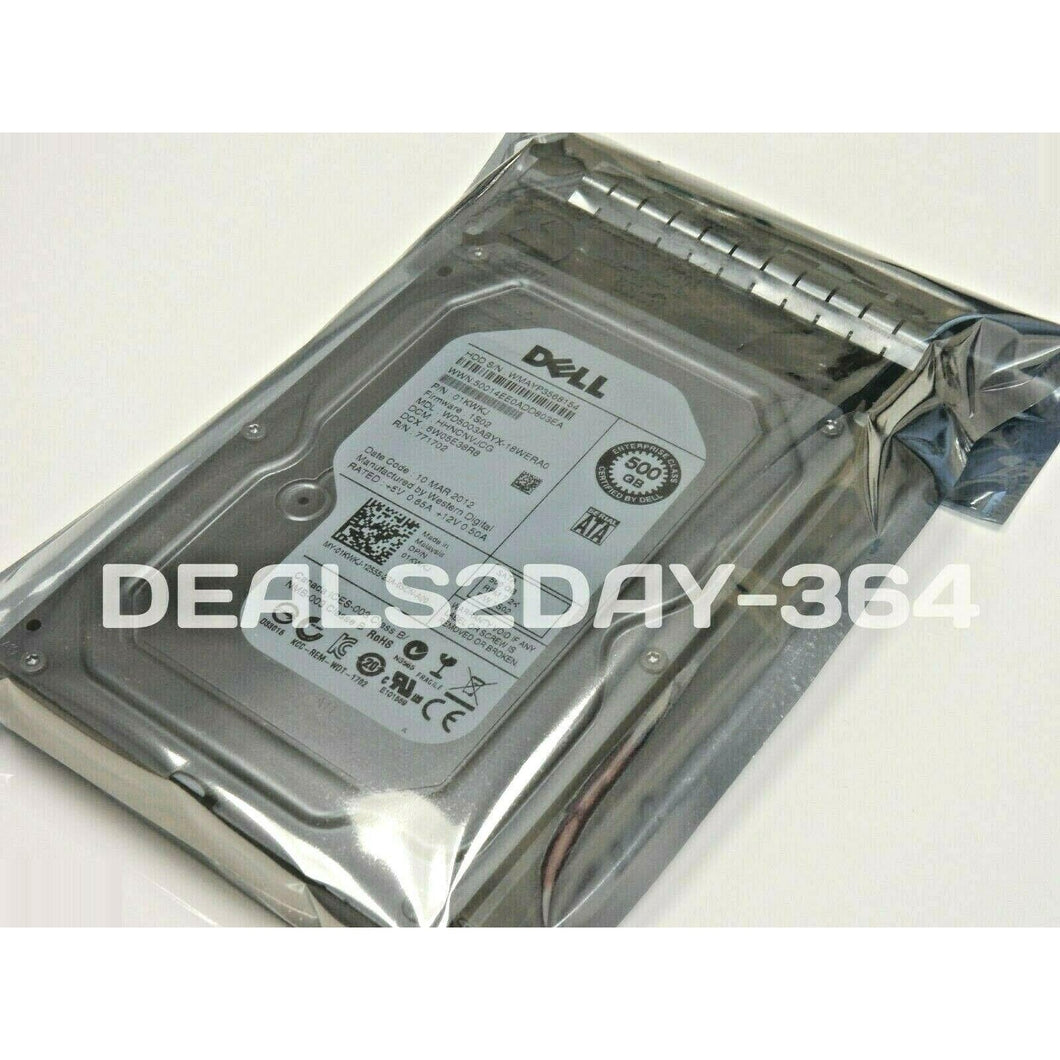 Dell 01KWKJ 500GB 7.2K 3G 64MB 3.5in SATA Drive WD5003ABYX-18WERA0 W/ Caddy 658759013040-FoxTI