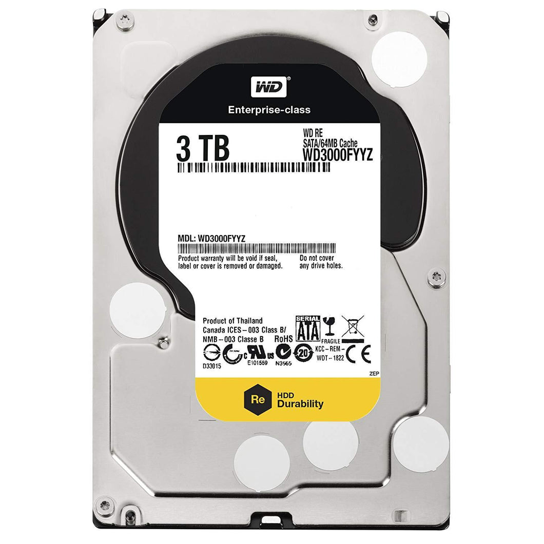 WD RE 3 TB Enterprise Hard Drive: 3.5 Inch, 7200 RPM, SATA III, 64 MB Cache - WD3000FYYZ-FoxTI