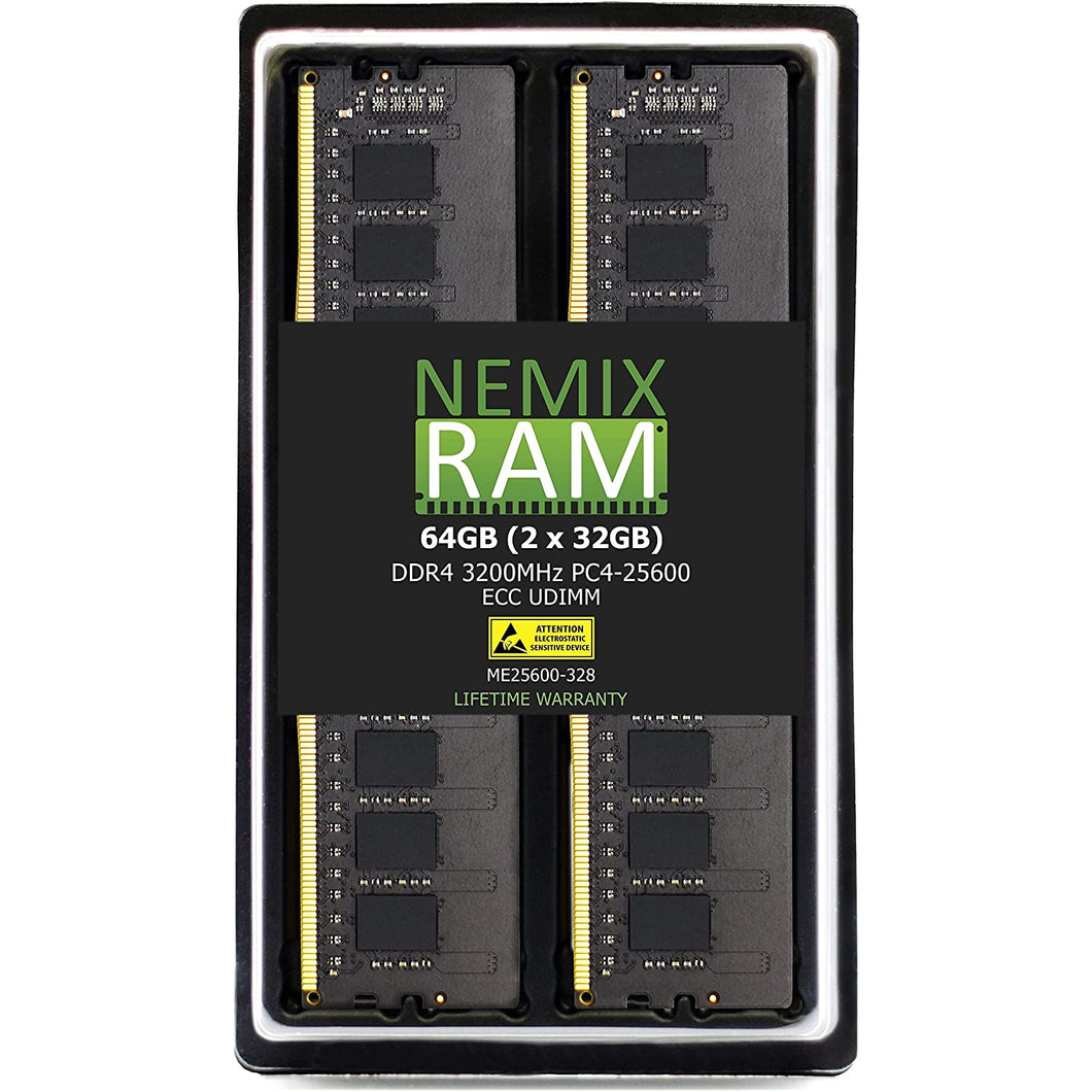 Memoria NEMIX RAM 64GB 2x32GB DDR4-3200 PC4-25600 2Rx8 ECC Memoria sin búfer