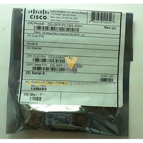 Cisco DS-SFP-FC16G-SW= SFP+ transceiver module - fiber optic - LC multi-mode - up to 1310 ft - 850 nm - for P/N: DS-X9448-768K9=-FoxTI