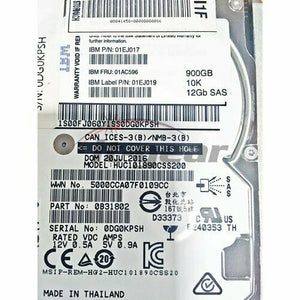 Disco IBM 01AC596 900GB 10K 2.5" HDD V5000 G2 01EJ019 01EJ017 2078-AC68 Hard Drive - MFerraz Tecnologia