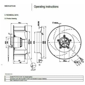 Cooler Ebmpapst R4E310-AF12-05 Centrifugal Fan 230VAC 105/150W For Inverter Cooling Fan - MFerraz Tecnologia