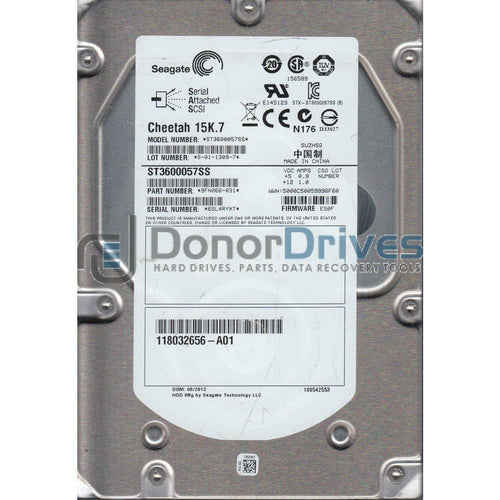 ST3600057SS, 6SL, SUZHSG, PN 9FN066-031, FW ES0F, Seagate 600GB SAS 3.5 Hard Dri-FoxTI